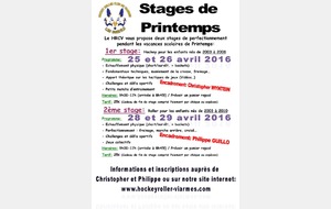 Stages de printemps!