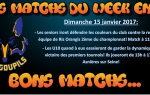 Les matchs du week end