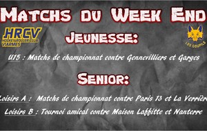 Les matchs du week end
