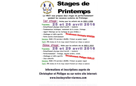 Stages de printemps!