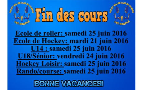 Fin des cours!
